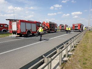 Ćwiczenia służb na włocławskim odcinku autostrady A-1