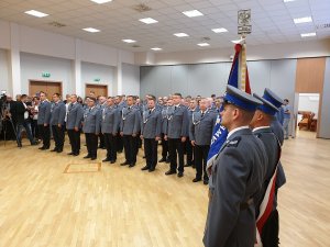 Zdjęcie ilustruje uroczystości związane z Świętem Policji, które odbyły się w Urzędzie Miasta we Włocławku