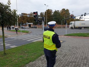 Policjanci ruchu drogowego podczas działań NURD