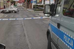 Policjanci podczas czynności w sprawie wypadku