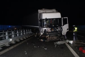 Obsługa zdarzenia przez policjantów na autostradzie A-1