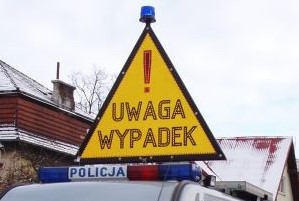 znak ostrzegawczy WYPADEK