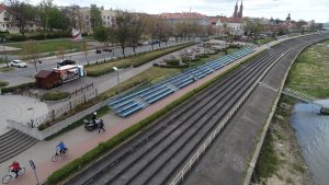 Służba patrolowa na włocławskich bulwarach przy wykorzystaniu drona