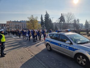 Policjanci podczas uroczystości zgodnie z treścią komunikatu