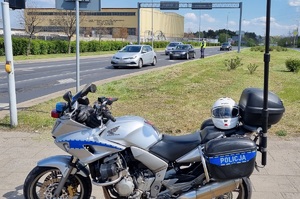 Policjanci podczas działań na drodze