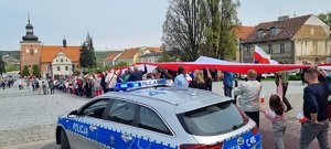 Policjanci podczas zabezpieczenia przemarszu