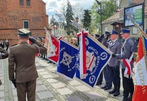 Policjanci podczas uroczystości