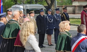 Policjanci podczas uroczystości