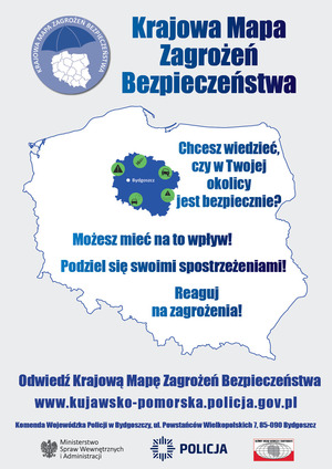 Plakat z informacją o krajowej mapie zagrożenia bezpieczeństwa