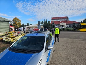 Policjanci podczas działań na drogach