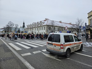 Policjanci podczas zabezpieczania przemarszu