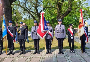 Policjanci podczas uroczystości